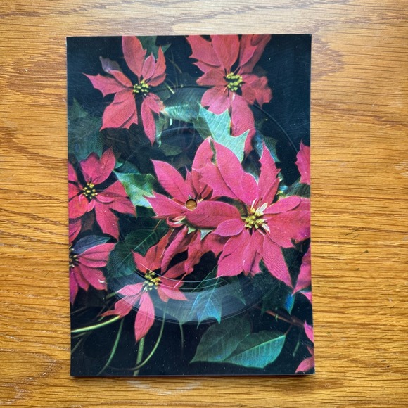 Ninophon Other - Vintage Poinsettia Christmas Card with Playable‎ Record Ninophon West Germany